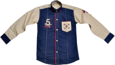 

Hey Baby Boys Self Design Casual Grey Shirt, Blue;grey
