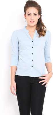 

Trend Arrest Women's Solid Casual Light Blue Shirt, Sky blue