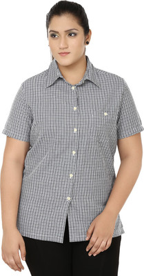 

Eves Pret A Porter Women's Checkered Casual Dark Blue, White Shirt, Navy;white