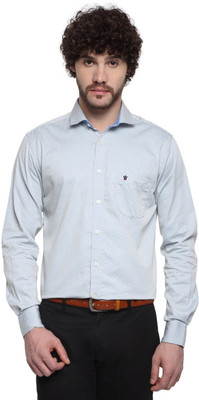 

D'Indian Club Men's Woven, Printed Formal Light Blue Shirt