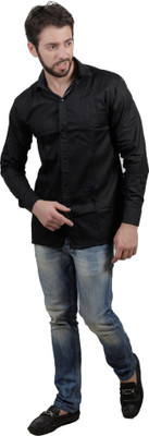 PSK Men Solid Formal Black Shirt