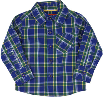 

612 League Baby Boys Checkered Casual Blue, Yellow Shirt, Royal