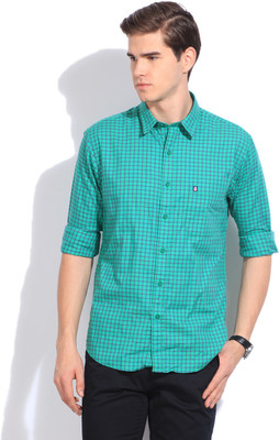 

Izod Men's Checkered Casual Green Shirt