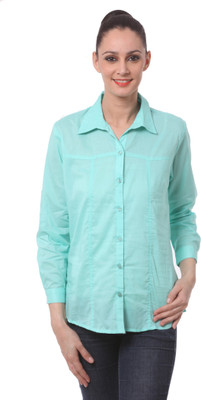 

Being Fab Women's Solid Casual Green Shirt, Sea green