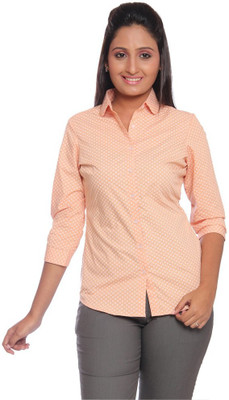 

Park Avenue Women's Printed Formal Shirt, Orange
