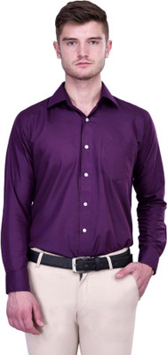 Protext Men Solid Formal Purple Shirt Protext Men Solid Formal Purple Shirt