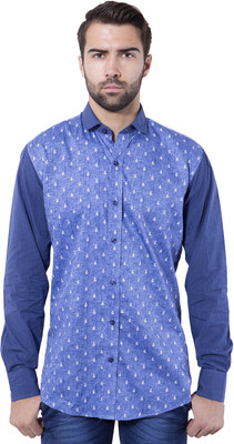 

Tag & Trend Men's Printed Casual Blue Shirt, Denim blue