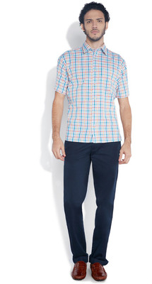 

ColorPlus Men's Checkered Casual Green Shirt, Dark green