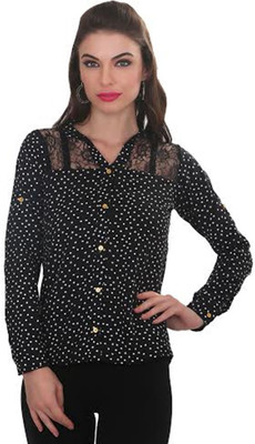 

Ten on Ten Women's Polka Print Casual Black, White Shirt, Multicolor