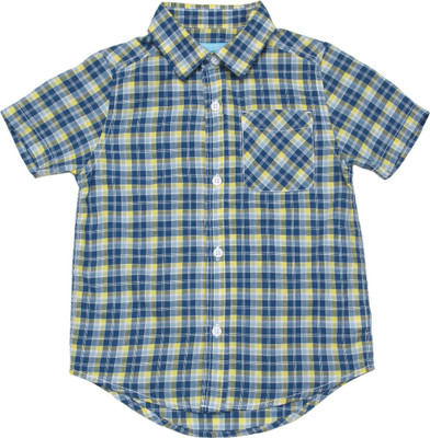 

The Children's Place Boys Checkered Casual Blue Shirt, 1173