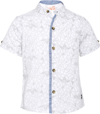 FS Mini Klub Boys Printed Casual White Shirt