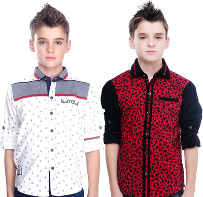 

MashUp Boy's Printed Lounge Wear Multicolor Shirt(Pack of 2