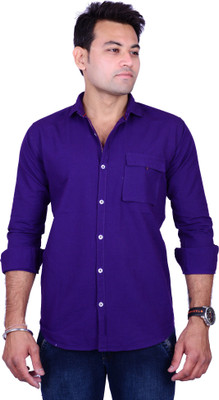 La Milano Men Solid Casual Purple Shirt