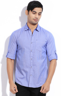 

The Indian Garage Co. Men's Checkered Casual Blue Shirt, Royal navy