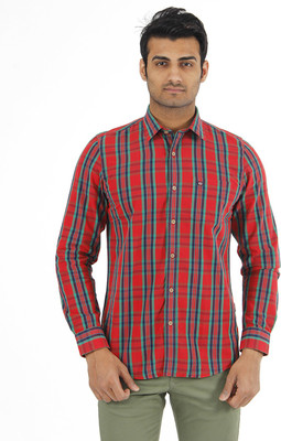 

London Fog Men's Checkered Casual Red, Green Shirt, Green;red