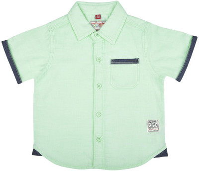 Wow Mom Boys Solid Casual Dark Green Shirt, Mint green
