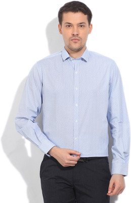 

John Players Men's Striped Casual Blue Shirt, 1a1