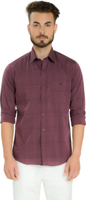 

Club X Men' Striped, Self Design Casual Maroon Shirt, Pale rusty maroon