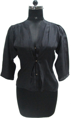 

I Am For You Women's Solid Casual Black Shirt
