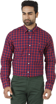 

London Fog Men's Checkered Casual Red, Blue Shirt