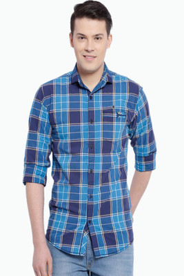 

Fifty Two Men's Checkered Casual Blue Shirt, Blu.rblu checks.