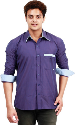 

Trendster Men's Solid Casual Blue Shirt