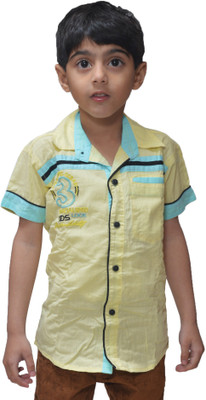 

Crux & Hunter Boy's Solid Casual Yellow Shirt, Lemon