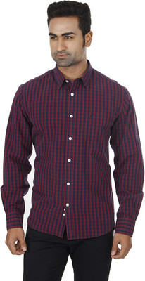 

Indian Terrain Men's Checkered Formal Red Shirt