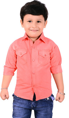 

Ice Blue Boys Solid Casual Pink Shirt, Carrot
