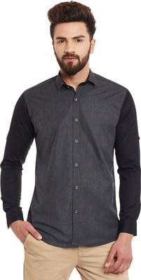 Wild Hunk Men Solid Casual Grey Shirt