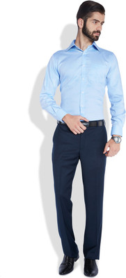 

Park Avenue Men's Solid Formal Blue Shirt
