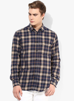 Jack & Jones Men's Striped Casual Blue Shirt, Total eclipse