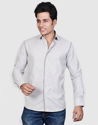 

Dazzio Men's Solid Casual Grey Shirt