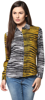 

Abiti Bella Women' Printed Casual Yellow Shirt