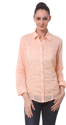 

FabTag - Being Fab Women's Solid Casual Orange Shirt