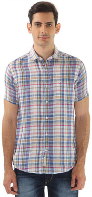 

Monte Carlo Men's Checkered Casual Blue, White Shirt