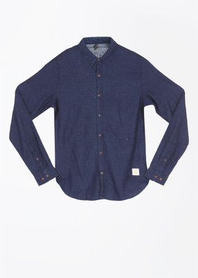 

United Colors of Benetton. Men's Solid Casual Dark Blue Shirt, 901