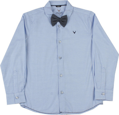 

Allen Solly Junior Boys Self Design Casual Light Blue Shirt