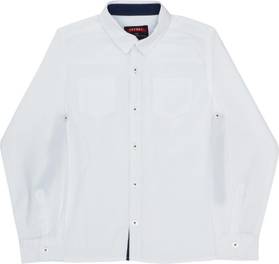 

Indirang Boys Solid Casual White Shirt