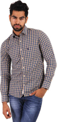 

U.S. Polo Assn Men's Checkered Casual Beige, Blue Shirt, Khaki