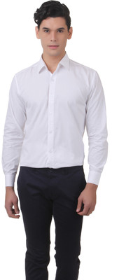 

You Forever Men's Solid Casual White Shirt