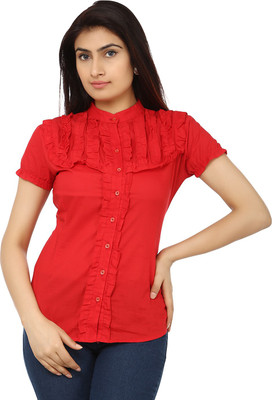 

TeeMoods Women's Solid Casual Shirt, Red