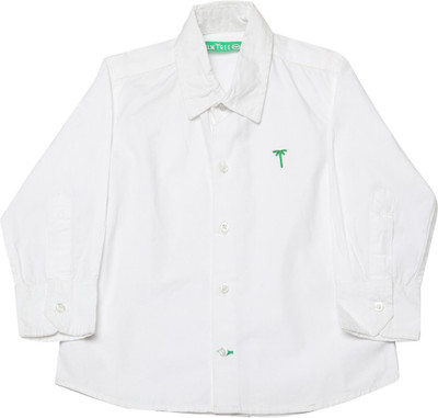 

Palm Tree Baby Boys Solid Casual White Shirt, 1303