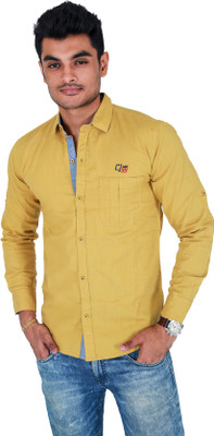 

Carbone Men's Solid Casual Gold Shirt