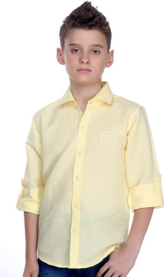 

MashUp Boys Solid Casual Yellow Shirt