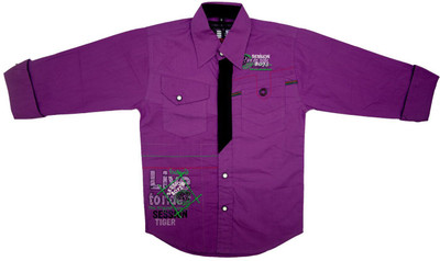 

BAD BOY Boys Striped Casual Purple Shirt