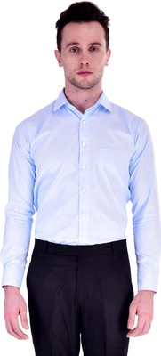 Protext Premium Men Solid Formal Blue Shirt