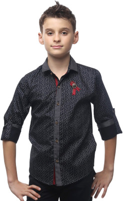 

MashUp Boys Printed Party Black Shirt