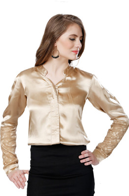 

Eavan Women Solid Party Shirt, Gold