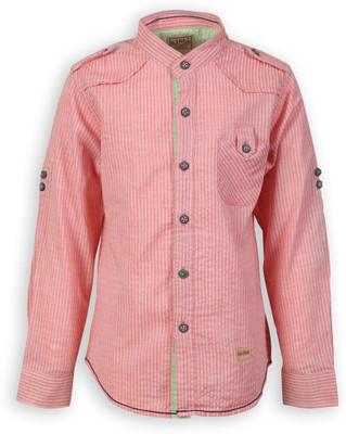 

Lilliput Boy's Striped Casual Multicolor Shirt, Peach